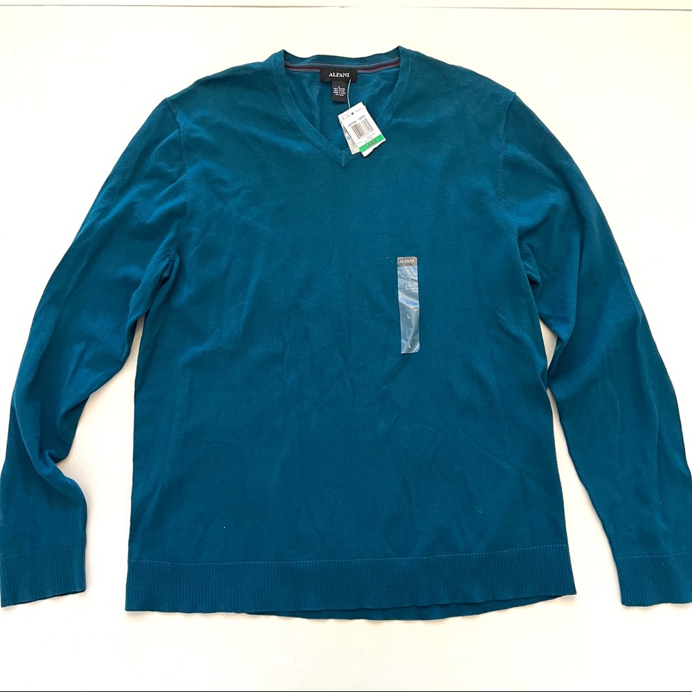 Alfani Teal Lightweight Sweater NWT I-5 - Picture 2 of 7